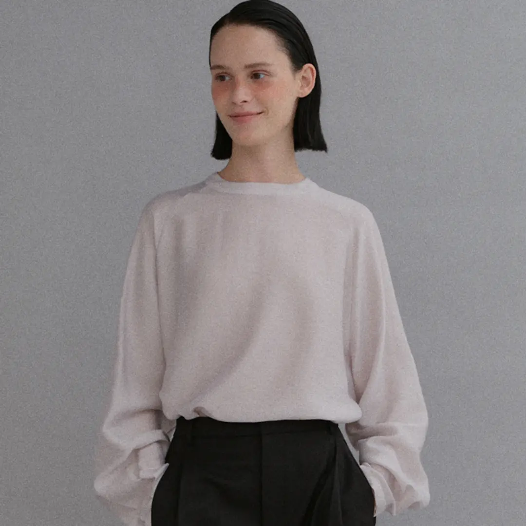 베이오드 Tencel round-neck blouse_gray 상품 이미지 2