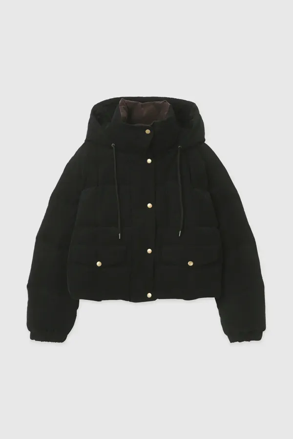 고데이 코듀로이 푸퍼 다운 자켓 (Black)