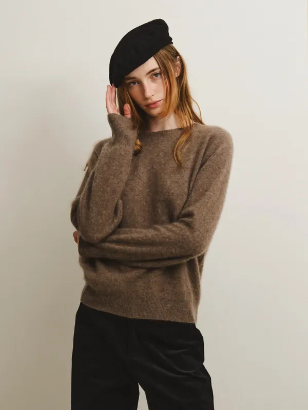 PAULINE cashmere silk wholegarment round knit_5colors