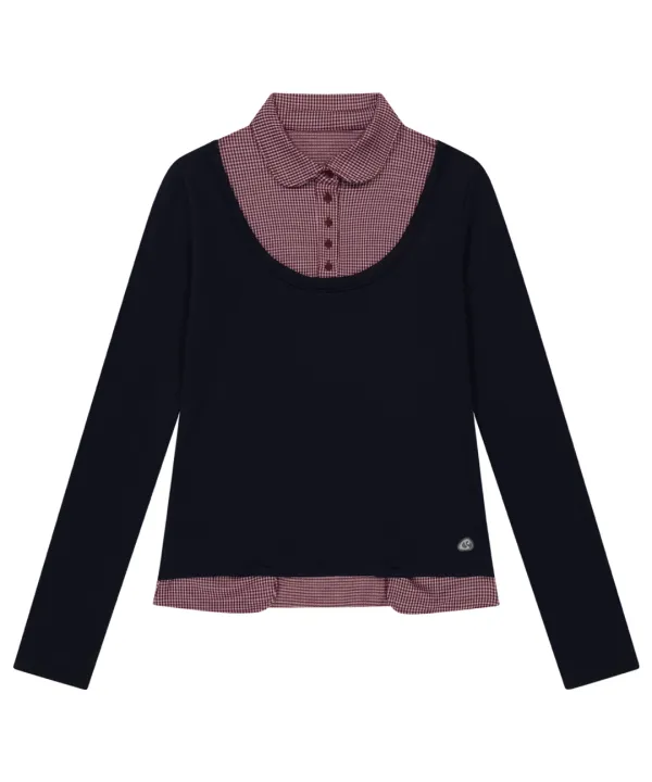 REVERSIBLE COLLAR LONGSLEEVES NAVY