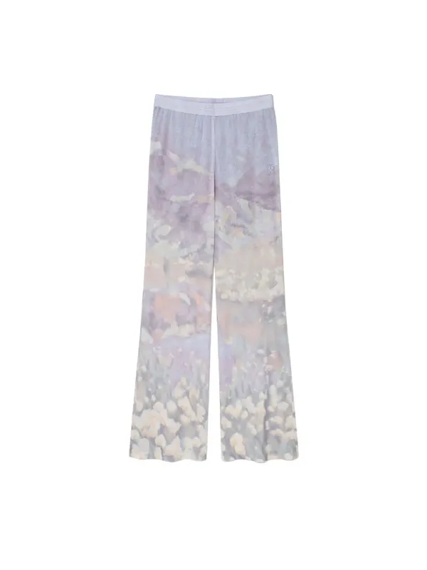 [6차] Print Flared Pants Print Blue