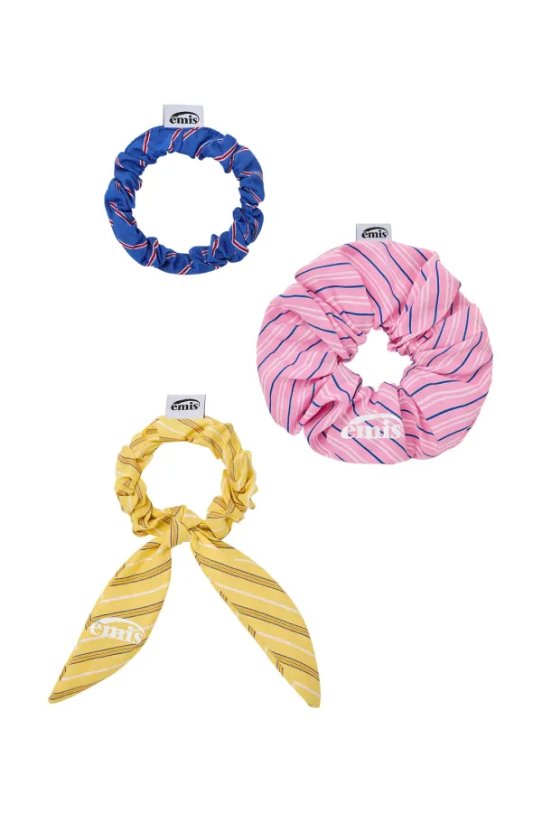 STRIPE SCRUNCHIE BUNDLE (YE/PK/BU)