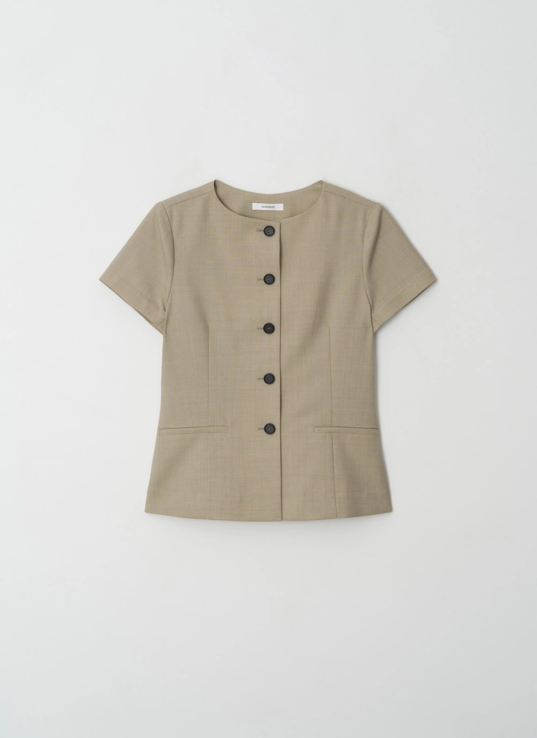 녹섭 summer wool boat-neck jacket_beige (6/19 이내 출고) 상품 이미지 1