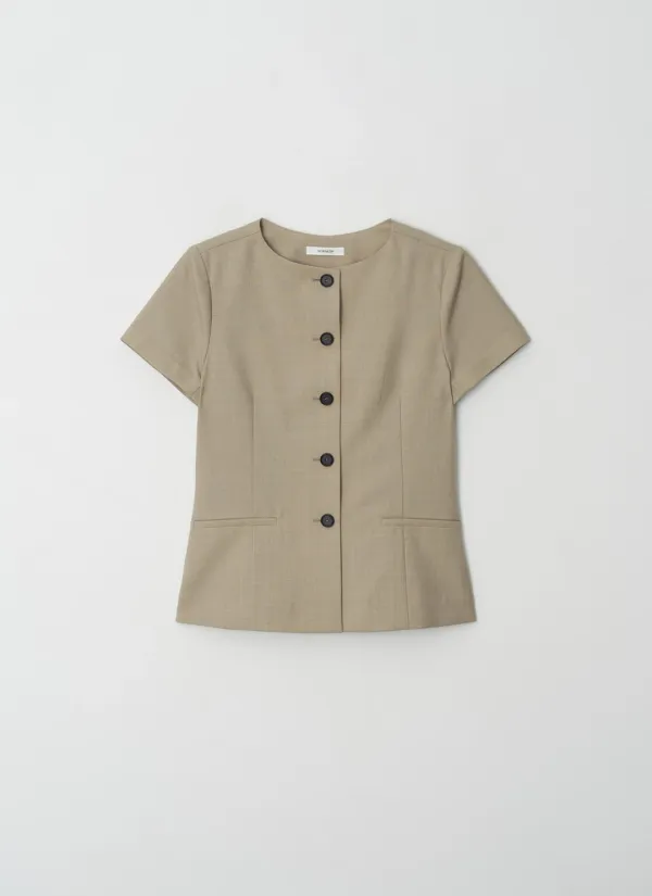 summer wool boat-neck jacket_beige (6/19 이내 출고)
