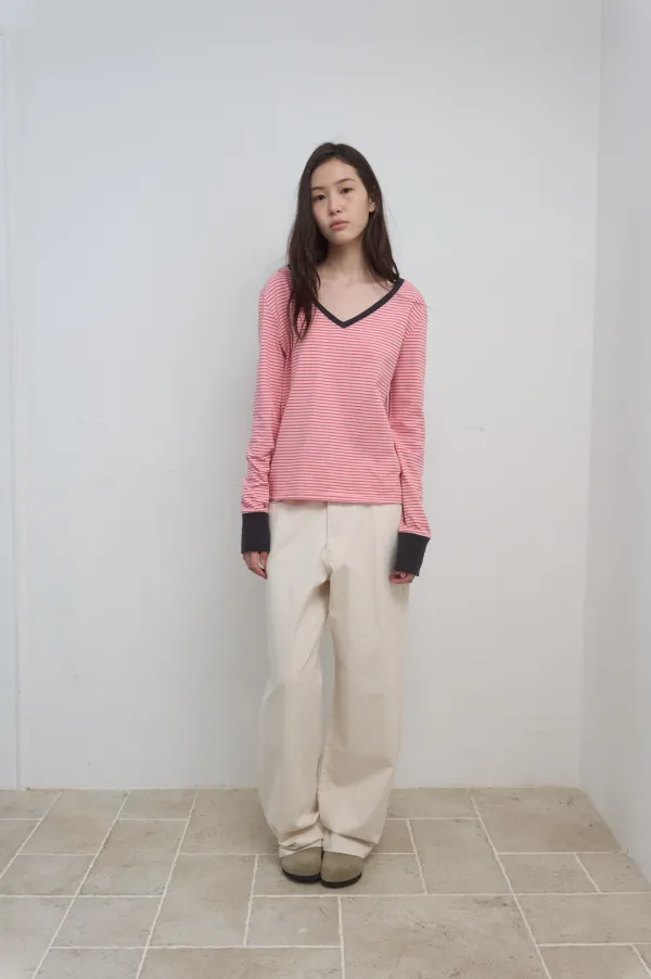 STRAIGHT COTTON PANTS_ECRU