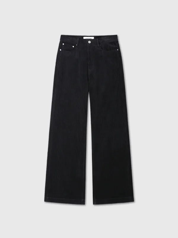(W) WIDE-LEG CORDUROY PANTS_ MIDNIGHT