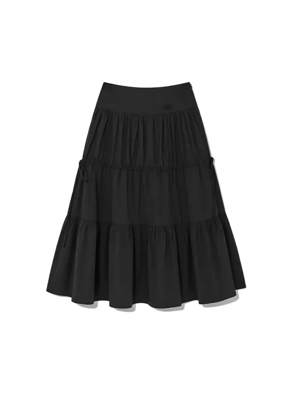 [5차] Shirring Full Skirt Black