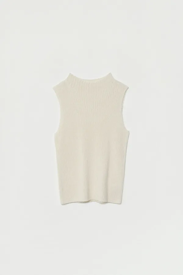 LORAE HALF TURTLENECK SLEEVELESS KNIT_CREAM
