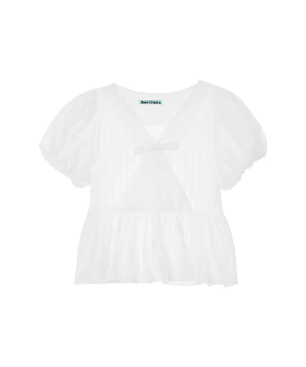Wrap Pumpkin Blouse [White]