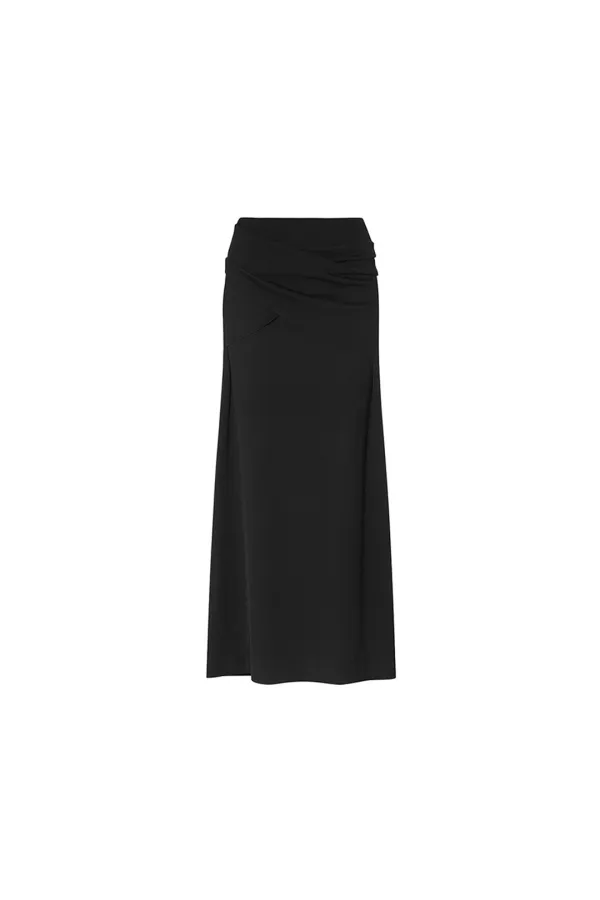LAYERED RIB WOOL SKIRT [BLACK] - LE17SEPTEMBRE