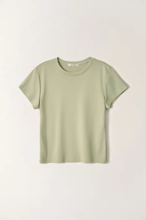 베이직 스탠다드핏 반팔 티셔츠 (Olive green)_2GSUTS09