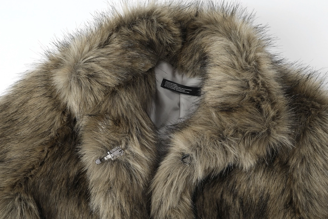 이네기 [4th Reorder] High Neck Fur Jacket (beige) 상품 이미지 3