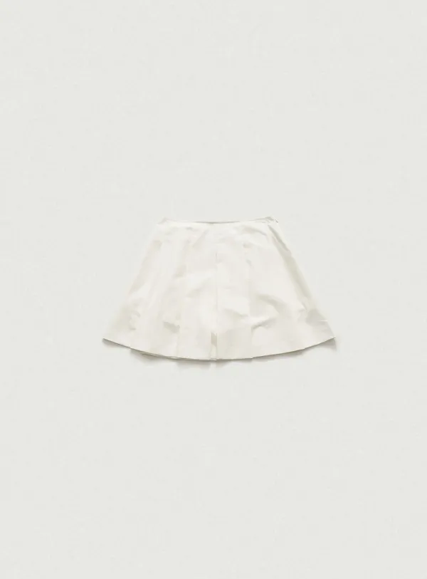 Kash Pleated Mini Skirt_Ivory