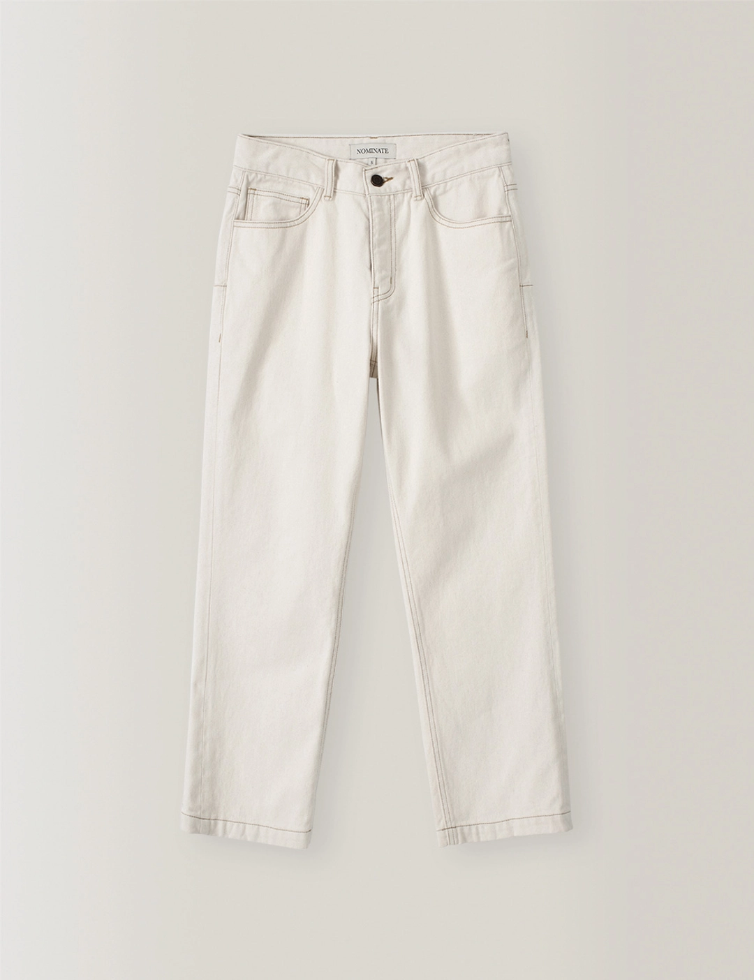 노미나떼 Mid-rise Slim Natural Denim - Short (Ivory) 상품 이미지 3