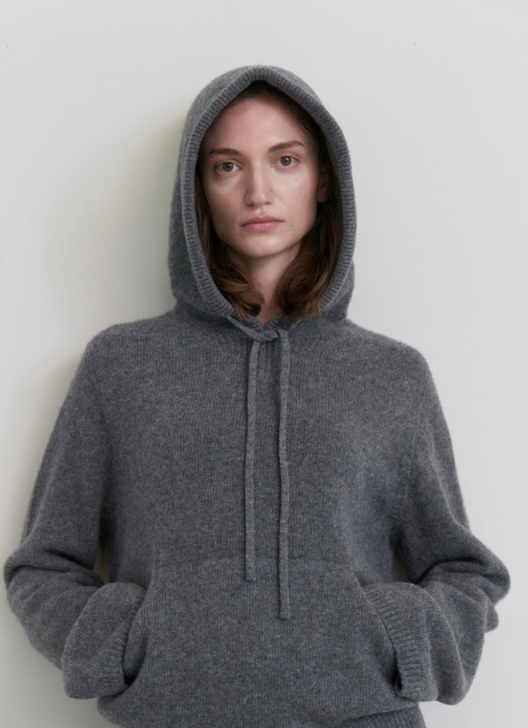스텝어라운드 [2차] Cashmere wholegarment hoody pullover_M/GREY 상품 이미지 2