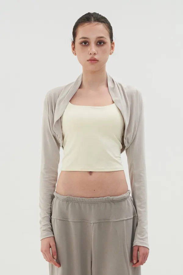 BALLERINA DRAPE CARDIGAN L.KHAKI