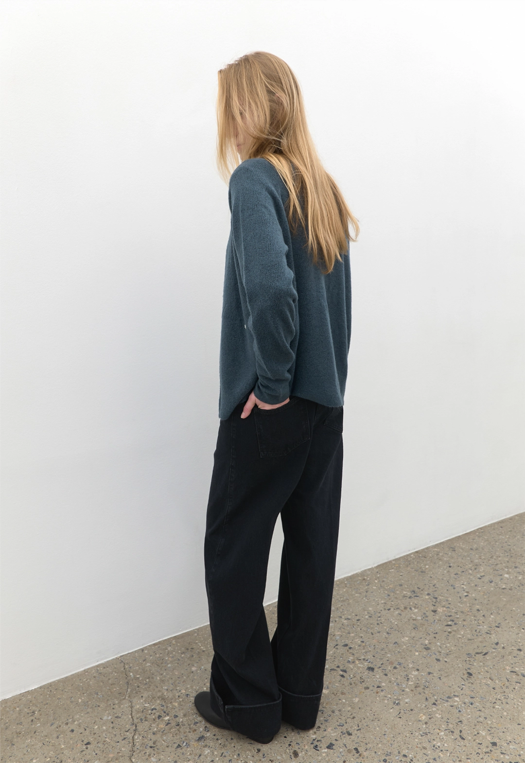 아뜰리에 나인 (PT-5839)CURVED TURN UP HEM DENIM PANTS 상품 이미지 3