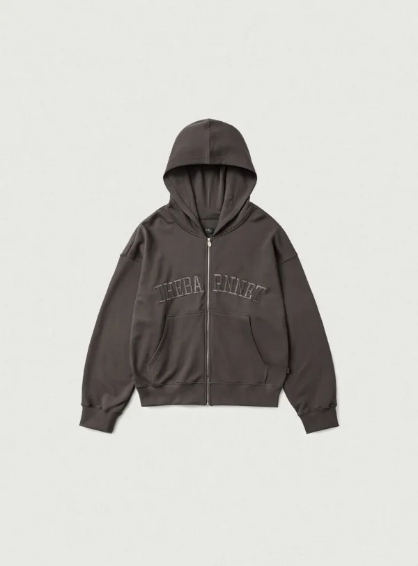Campie Sweat Zip-Up Hoodie Jacket_Charcoal