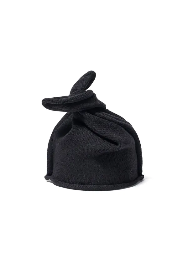 WIRE KNIT BEANIE, BLACK