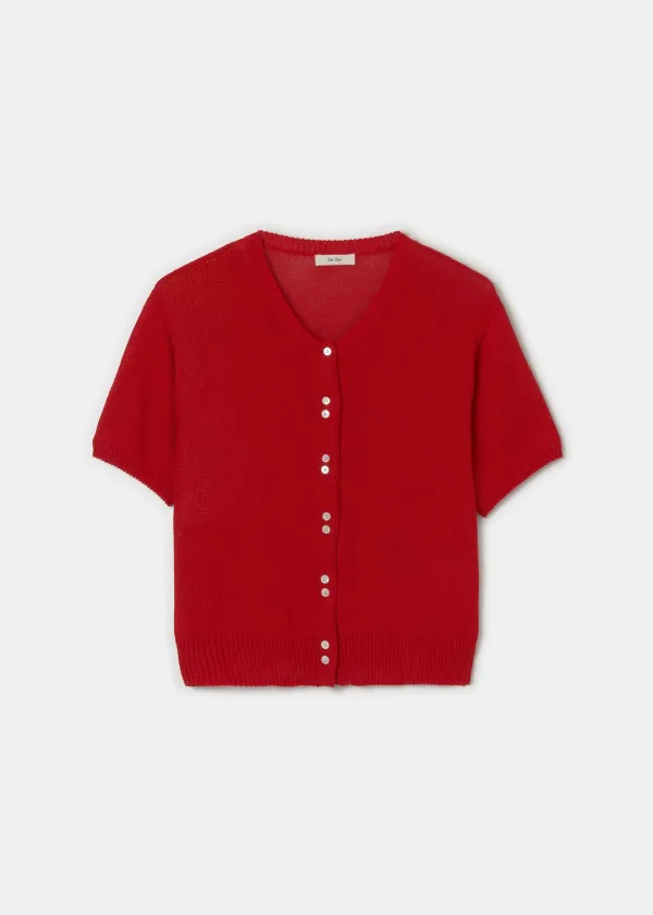 Round Half Cardigan(Red)