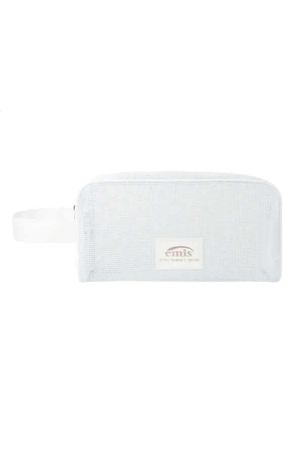 PVC MESH BEACH POUCH-WHITE