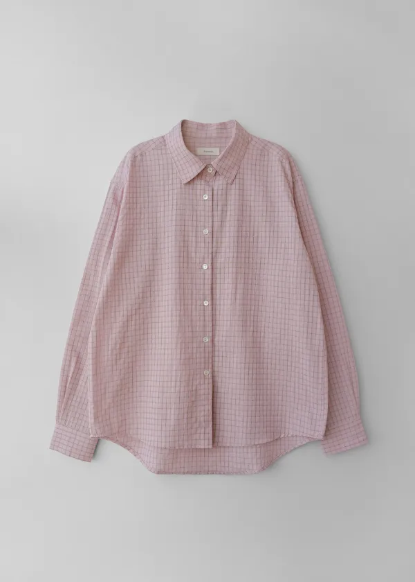 Roa check shirt (pink)