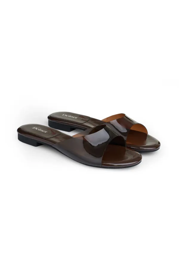 JELLY SLIPPERS IN BROWN - DEINET