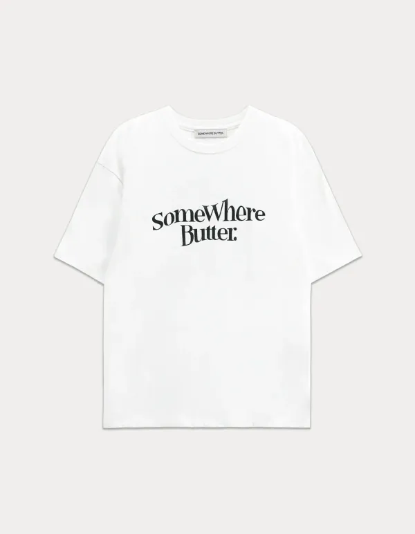 Wave Logo Over-Fit Top - Ivory
