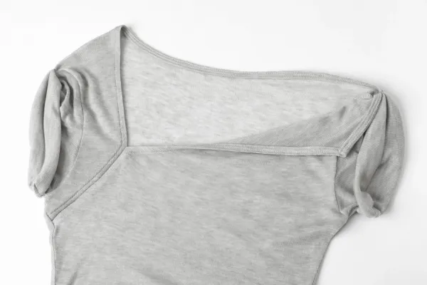 [2nd Reorder] Flip Sheer One Shoulder Top (light grey)