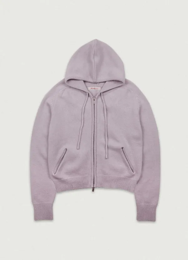 Bomi Knit Hood Zip-Up [lavender]