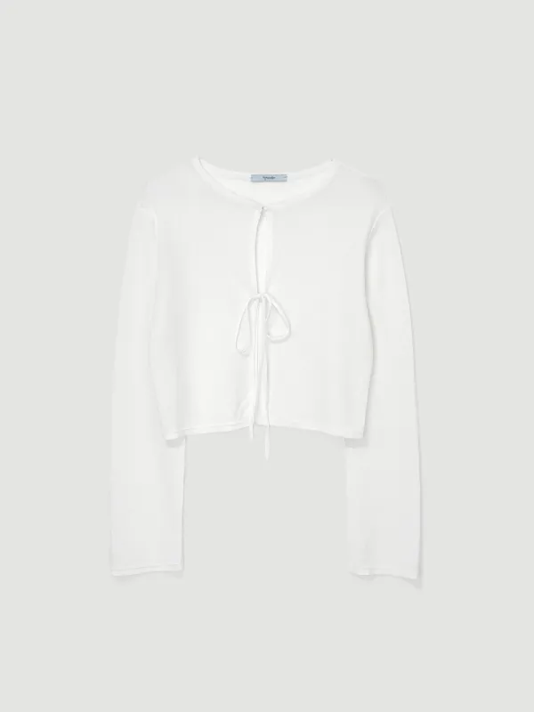 Ribbon open cardigan (아이보리)