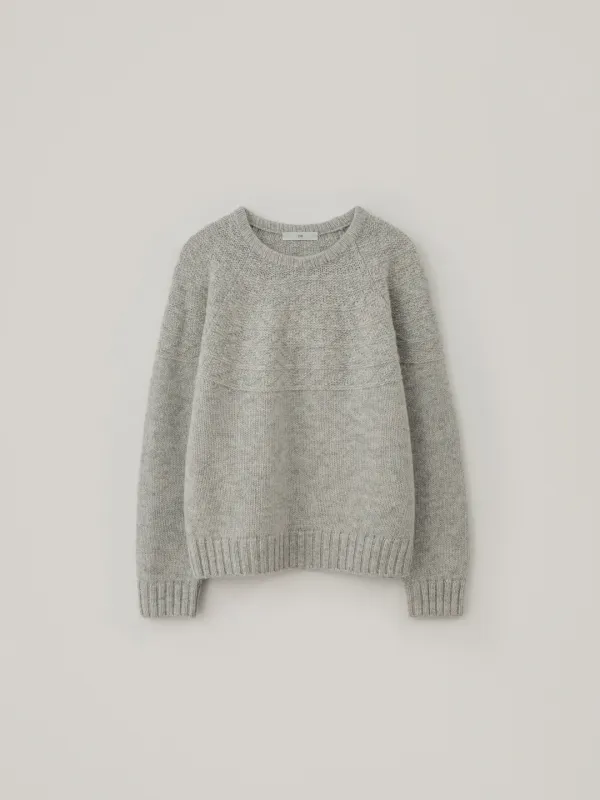 Vintage Pattern Wool Knit - Oat Gray