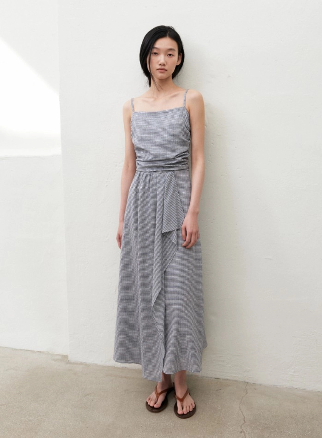 망고매니플리즈 JEJE LAYERED ONE PIECE_NAVY CHECK 상품 이미지 1