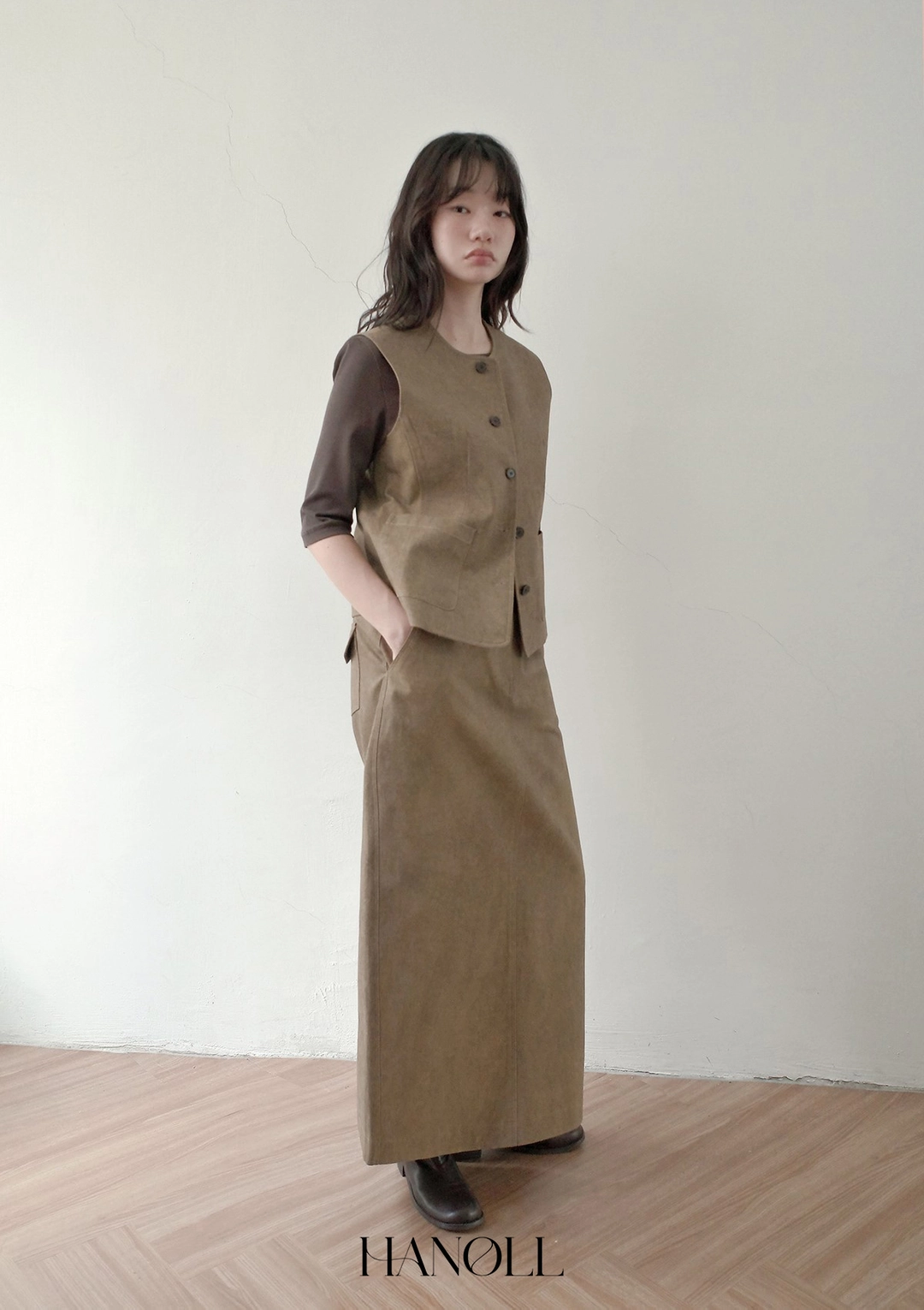 한올 Heritage Skirt (Khaki Beige) 상품 이미지 2