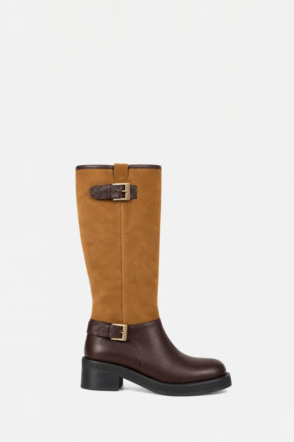 Brown Suede Mid Boots (수제화)