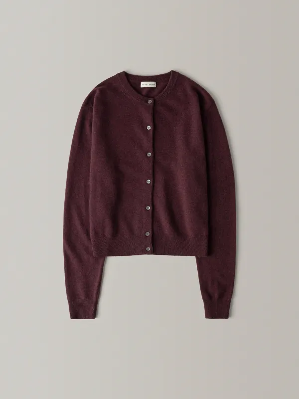 캐시미어 에센셜 가디건_burgundy