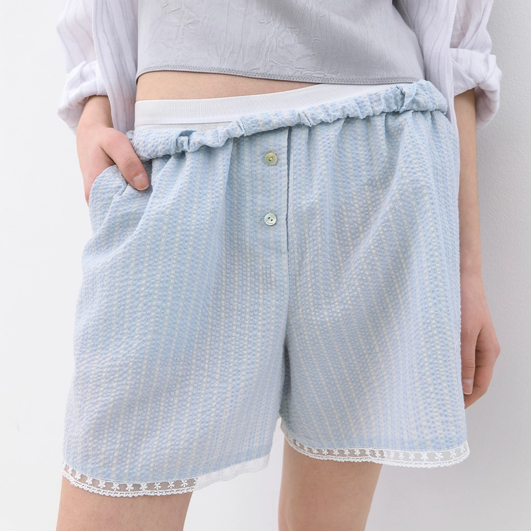 아뜰리에 나인 (PT-5782)AN MULTI STRIPE SEERSUKER SHORT PANTS 상품 이미지 2