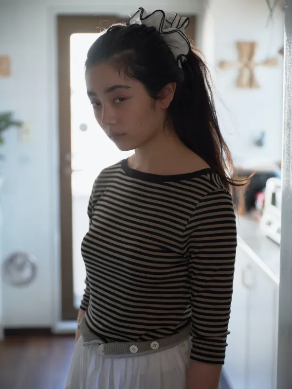 3/4 SLEEVE STRIPE T-SHIRT