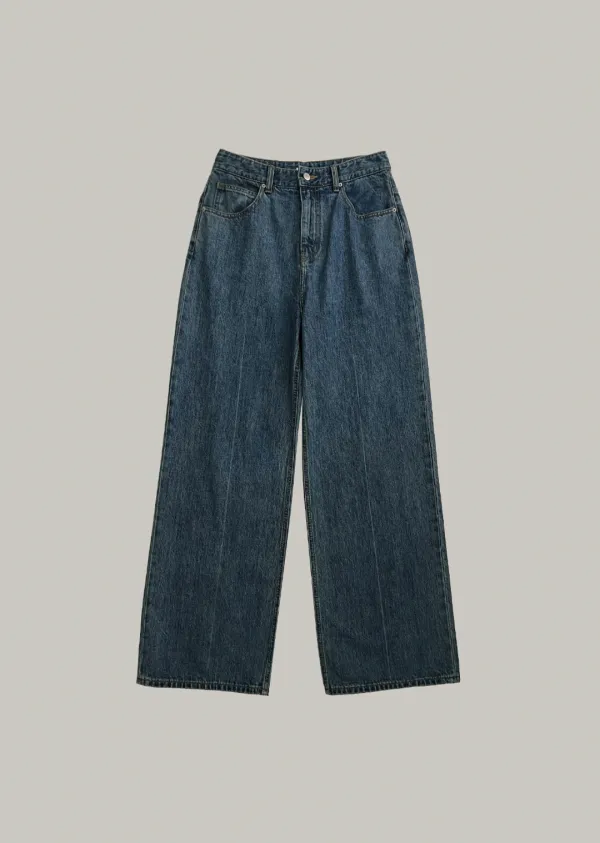 clean wide denim (medium blue)