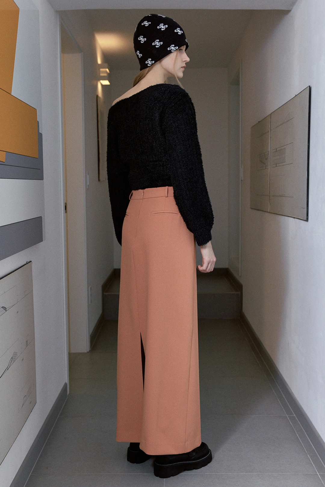 시눈 Stripe Maxi Long Skirt (Orange) 상품 이미지 2