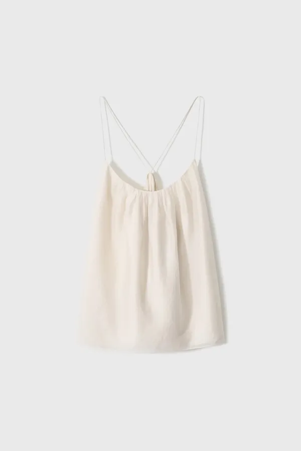 [Exclusive] Sheer Shirring Sleeveless (Ivory / Brown / Black)