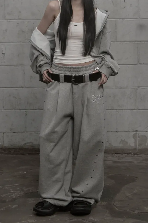 Steel Stud Sweat Pants (gray)