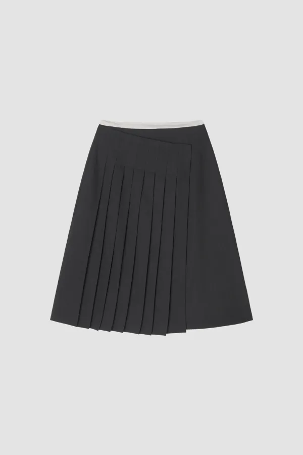 Sienna Charcoal Pleats Skirt