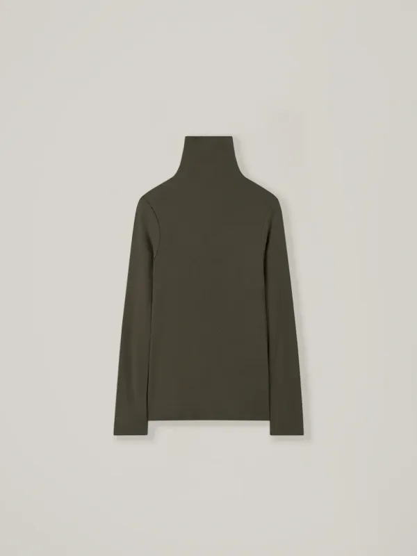 Basic turtleneck top - Brown