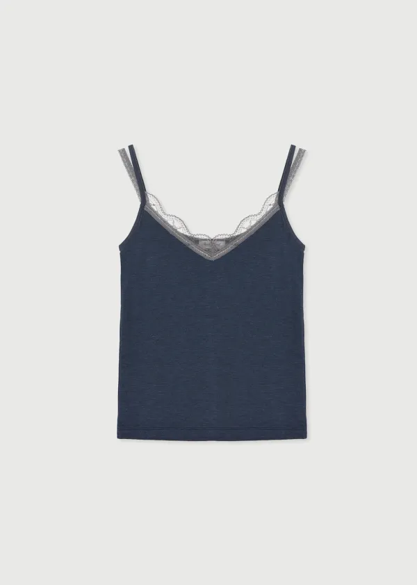 [2ND] LAYER LACE CAMISOLE - NAVY