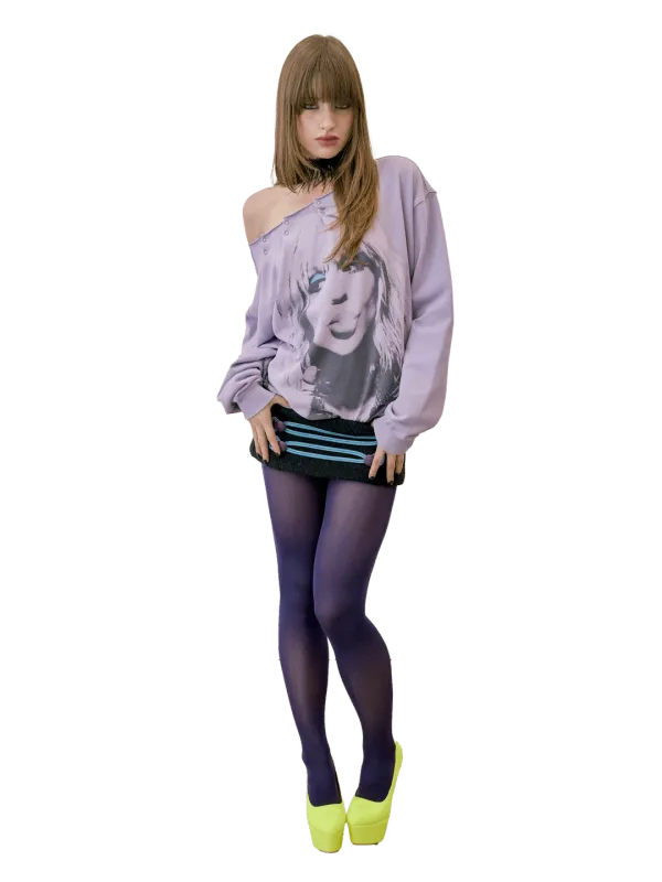 Love Pintuck Sweatshirt Ube Purple