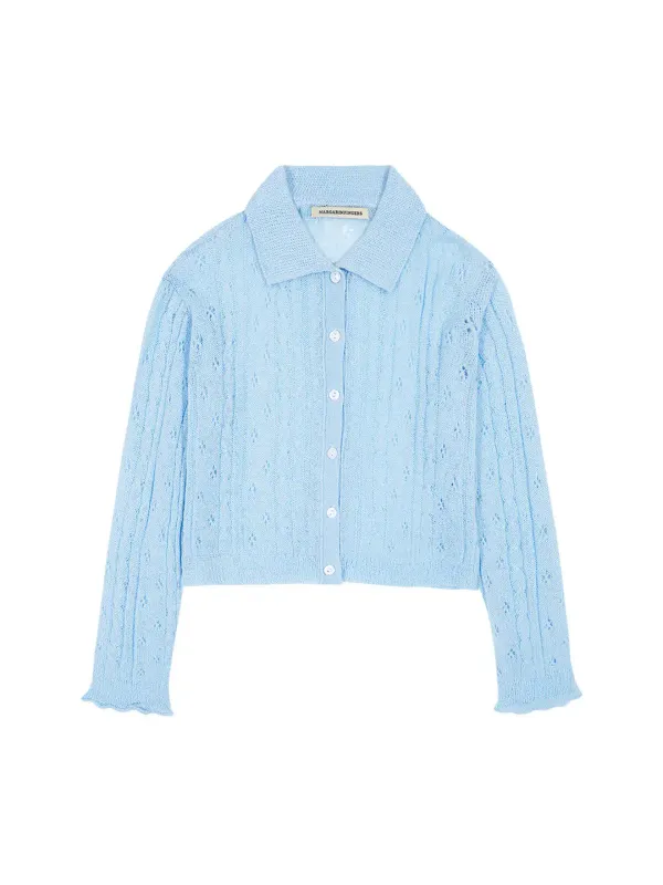 COLLAR MOHAIR CARDIGAN (SKY)