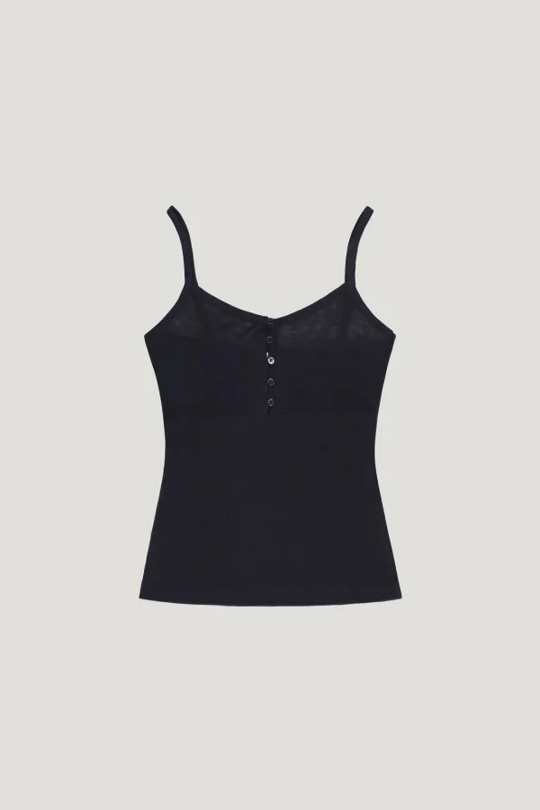 Tencel  Button Sleeveless (charcoal)