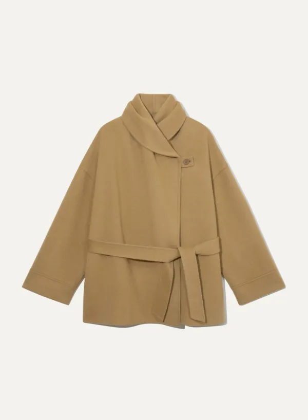 Saga Cashmere Half-Coat Caramel