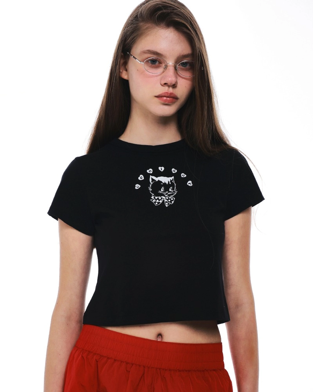 센토르 CENTAUR CAT CROP T-SHIRTS_BLACK 상품 이미지 1
